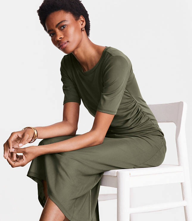Petite LOFT Versa Mesh Midi Dress