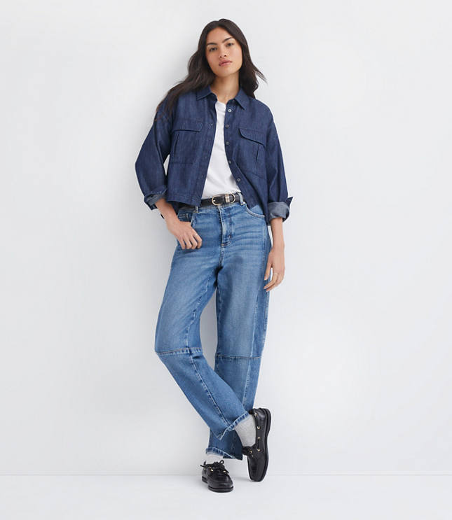 Chambray Wide Sleeve Modern Utility Shirt