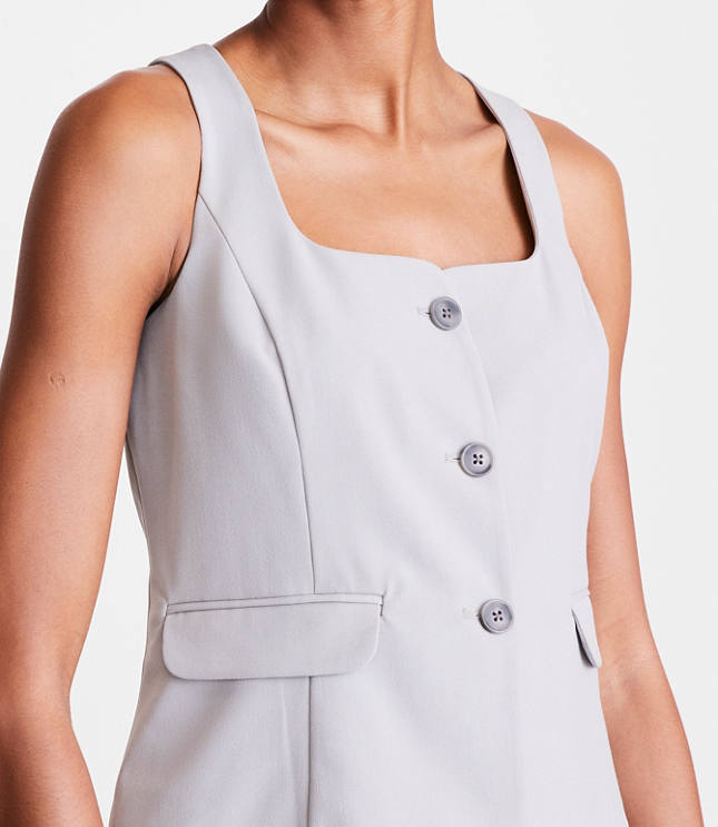 Petite LOFT Versa Seasonless Square Neck Pocket Vest