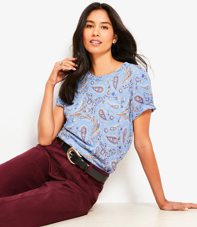 Petite Paisley Everyday Crew Tee