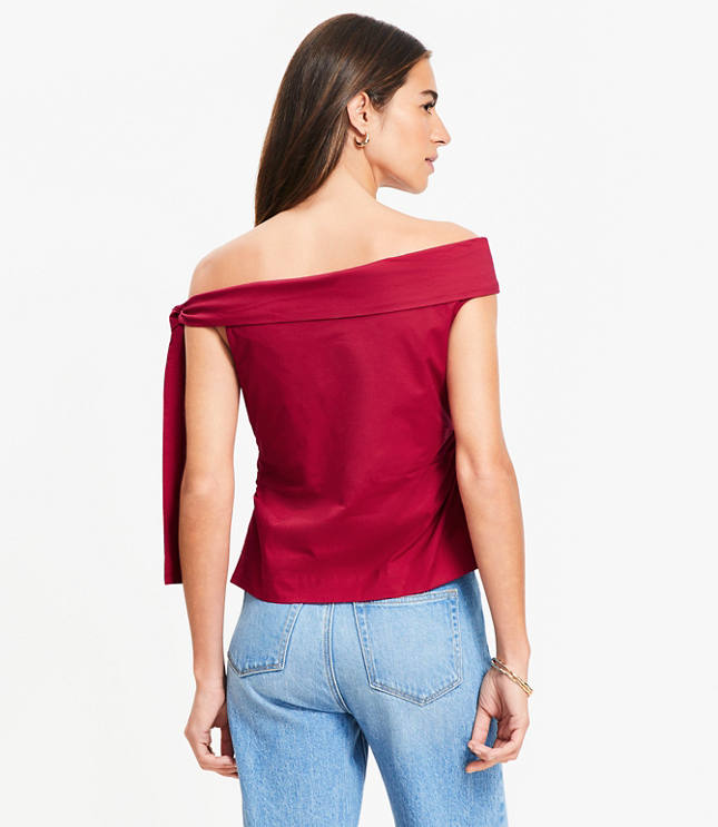 Petite Tie One Shoulder Top