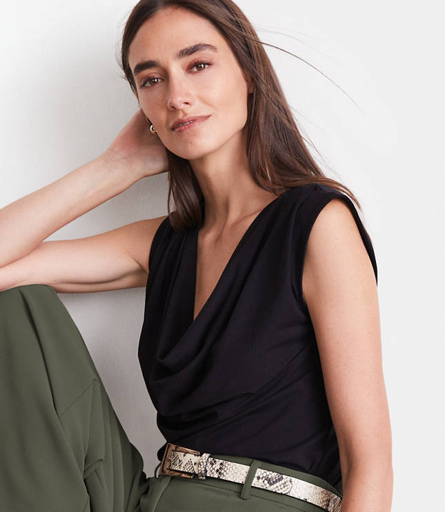 Petite LOFT Versa Cowl Neck Top