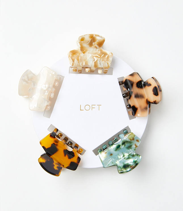 Mixed Tortoiseshell Print Claw Hair Clip Set