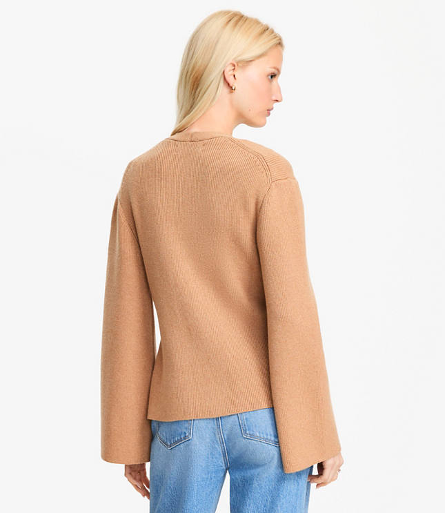 Petite Wide Sleeve Sweater Jacket