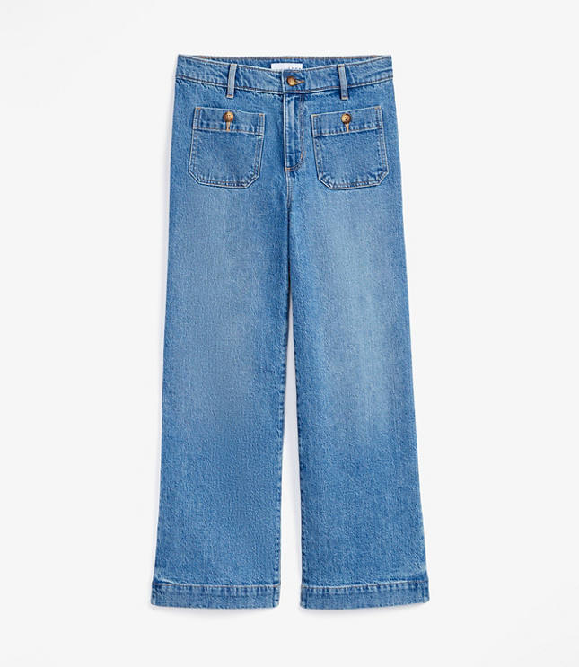Palmer Wide Leg Crop Jeans Mid Vintage Wash
