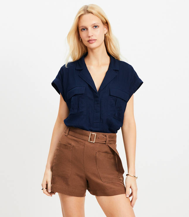 Crinkle Dolman Utility Everyday Shirt