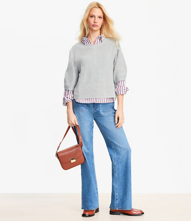 Petite Heathered Relaxed Sweater Tee