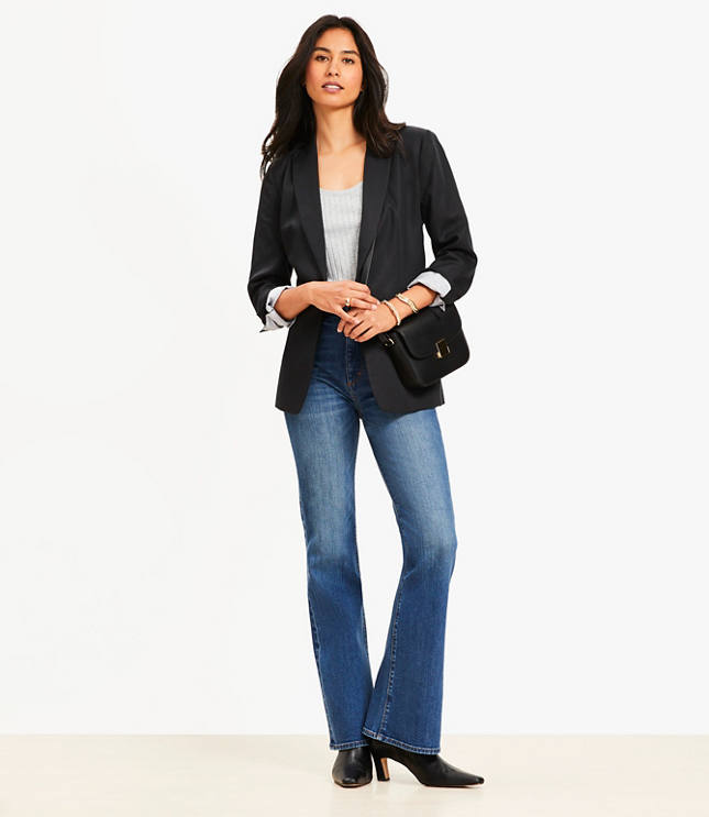 Tall High Rise Slim Flare Jeans Vintage Dark Indigo Wash