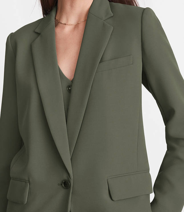 Petite LOFT Versa Crepe Drape Relaxed Blazer