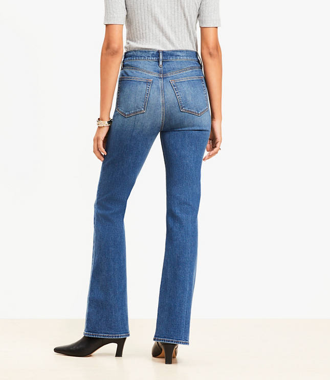 Curvy High Rise Slim Flare Jeans Vintage Dark Indigo Wash