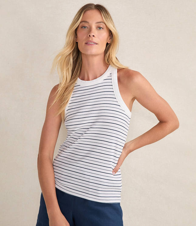 Haven Well Within Essential Organic Cotton Stripe High Neck Tank