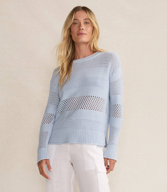 ★★ ★★ cotton crewneck sweater T12F1KPO270MT Cotton Crewneck Sweaters | Loft