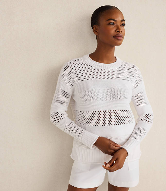 Haven Well Within Organic Cotton Open Stitch Crewneck Sweater
