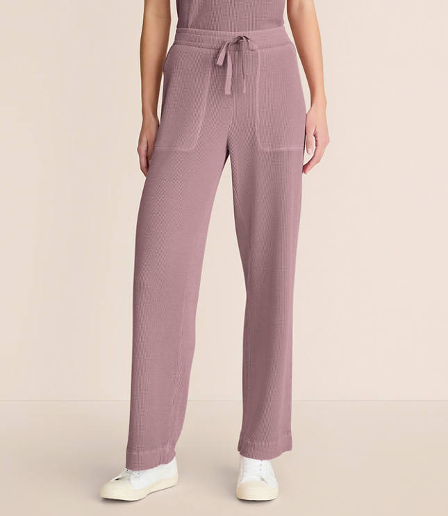 Lou & Grey Garment Dyed Waffle Wide Leg Pants