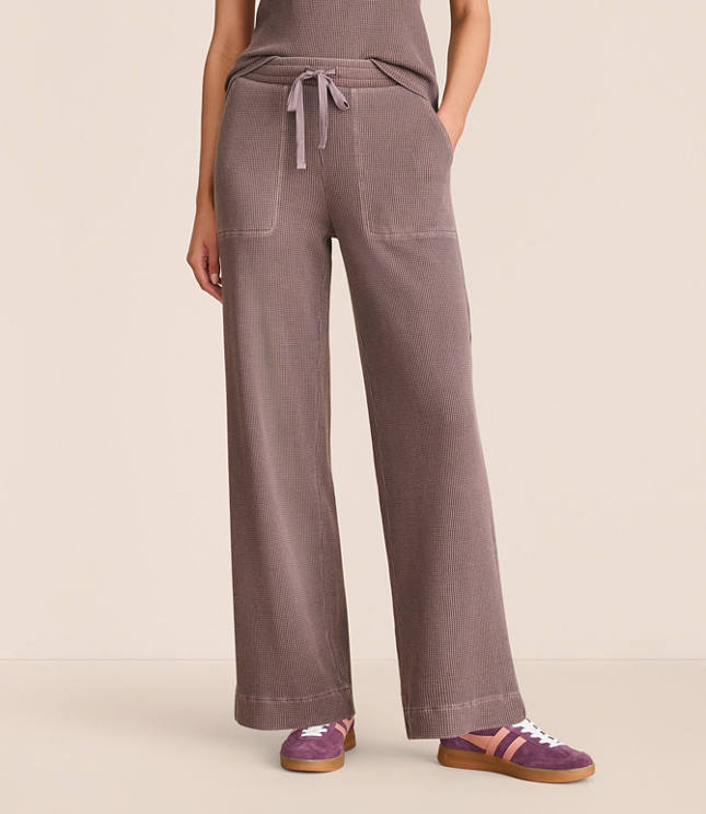Lou & Grey Garment Dyed Waffle Wide Leg Pants
