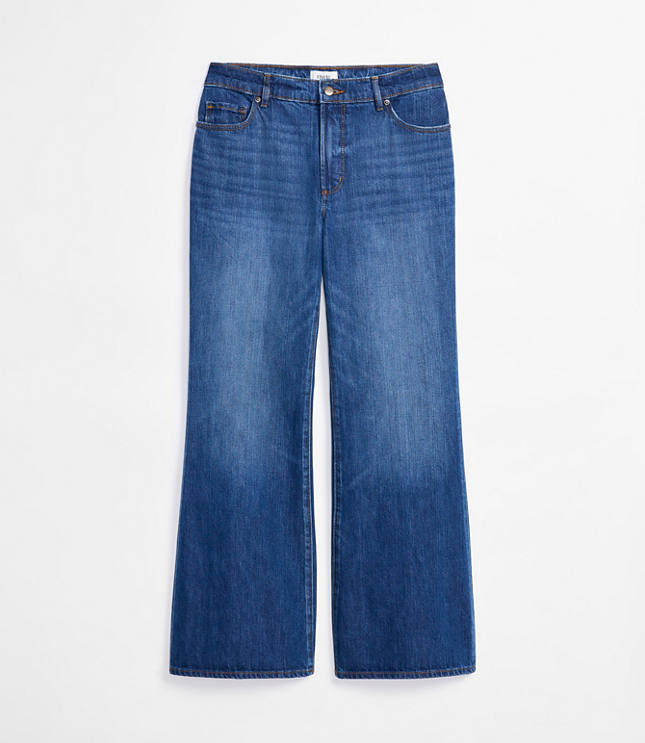 Rivete Mid Rise Loose Flare Jeans in Vintage Dark Wash