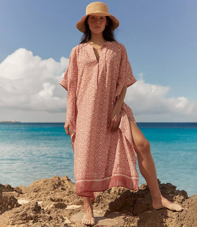 Haven Well Within Cotton Voile Blend Ikat Kaftan