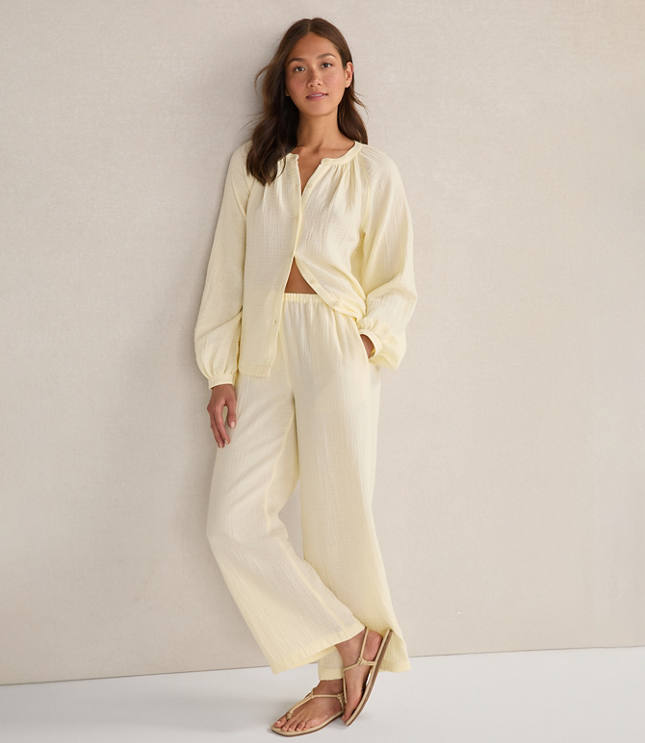 Haven Well Within Organic Cotton Gauze Long Sleeve Top