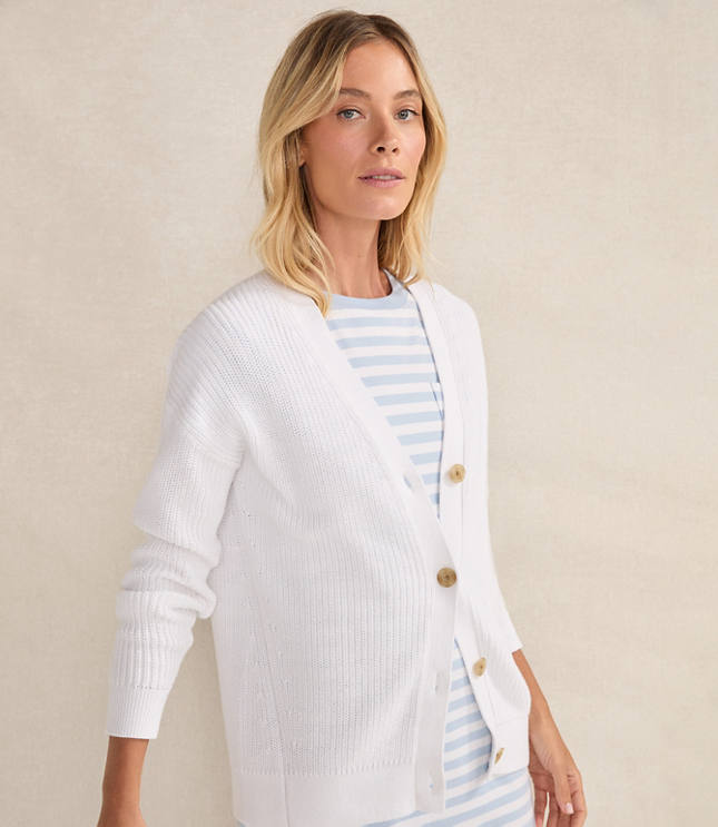 Haven Well Within Organic Cotton Shaker Stitch Cardigan carousel Product Image 1