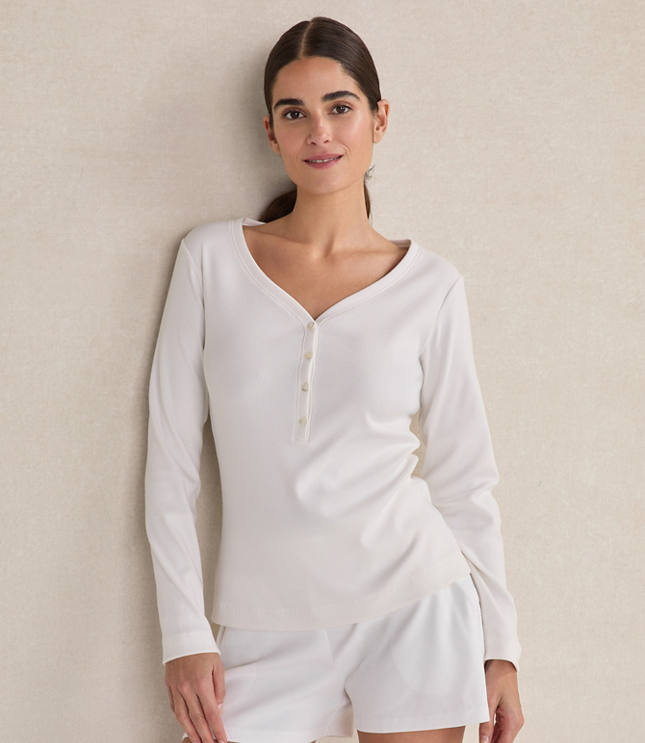 Haven Well Within Organic Cotton Rib Knit Henley