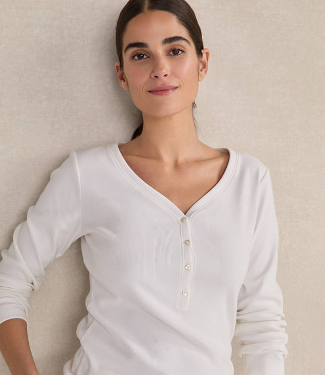 Haven Well Within Organic Cotton Rib Knit Henley