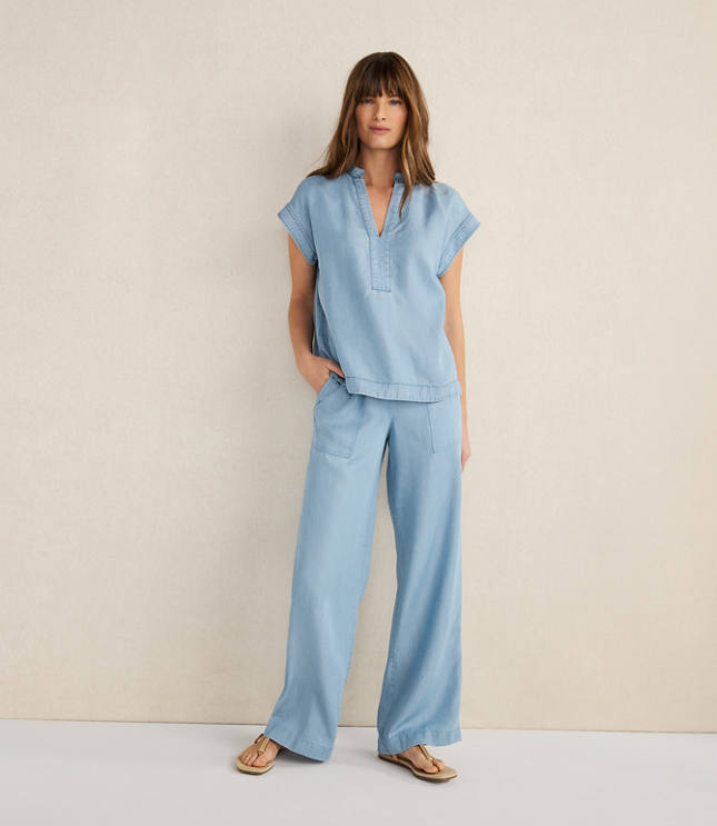 Haven Well Within Chambray Straight Leg Pants