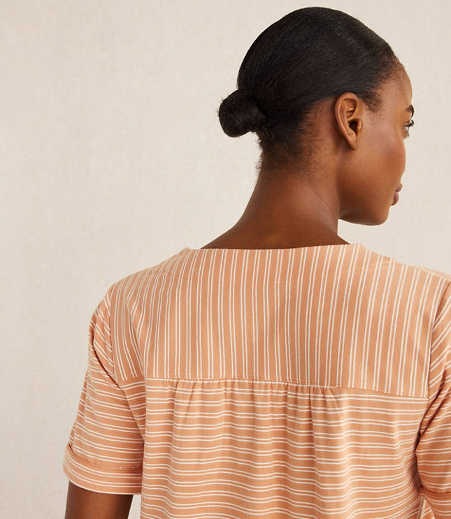 Haven Well Within Organic Cotton Jersey Striped Short Sleeve Sleep Top