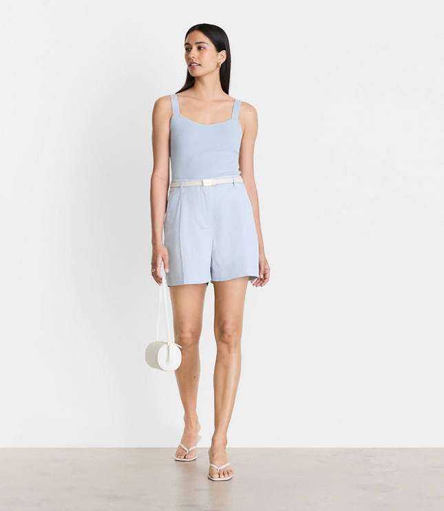 LOFT Versa Pure Spun Pleated Shorts carousel Product Image 1