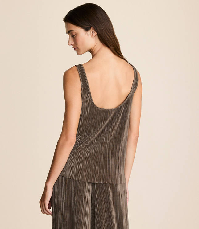 Lou & Grey Plisse Tie Back Tank Top