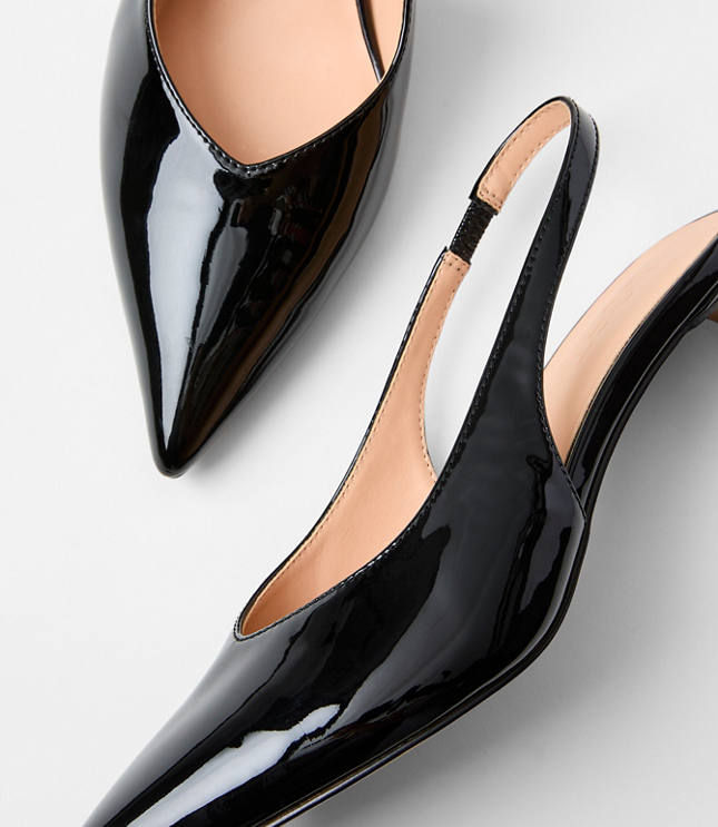 Patent Slingback Kitten Heels