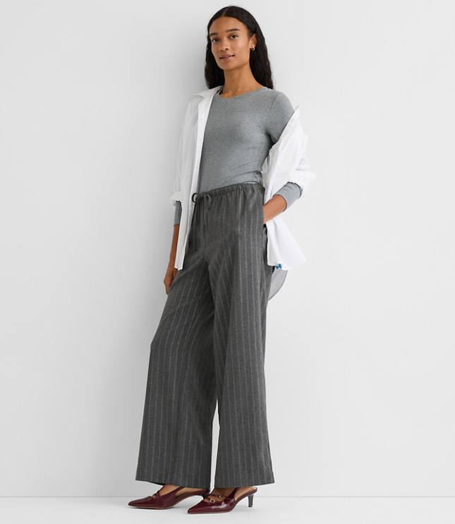 Heathered Micro Modal Crew Neck Long Sleeve Tee