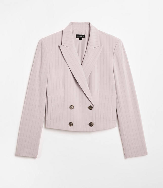 LOFT Versa Seasonless Stretch Double Breasted Blazer in Stripe