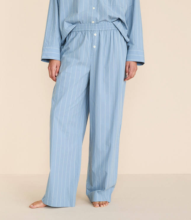 Striped Poplin Pajama Pants