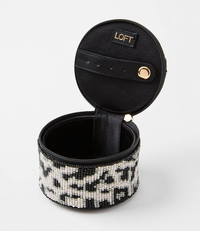 Snow Leopard Beaded Jewelry Box