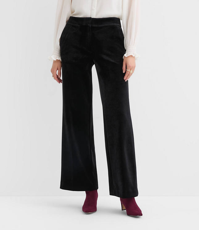 Petite Clean Wide Leg Pants Velvet