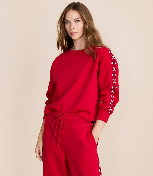 Lou & Grey Fair Isle Elite Fleece Dolman Sweatshirt