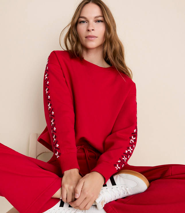 Lou & Grey Fair Isle Elite Fleece Dolman Sweatshirt