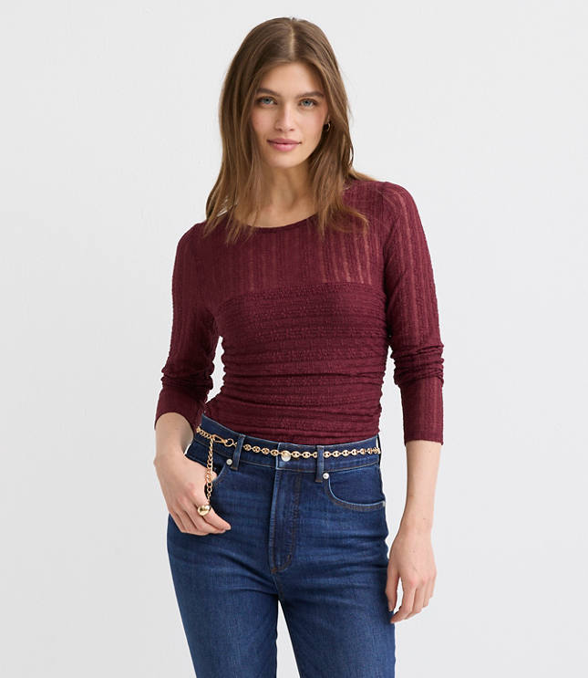 Lace Ruched Bodice Top