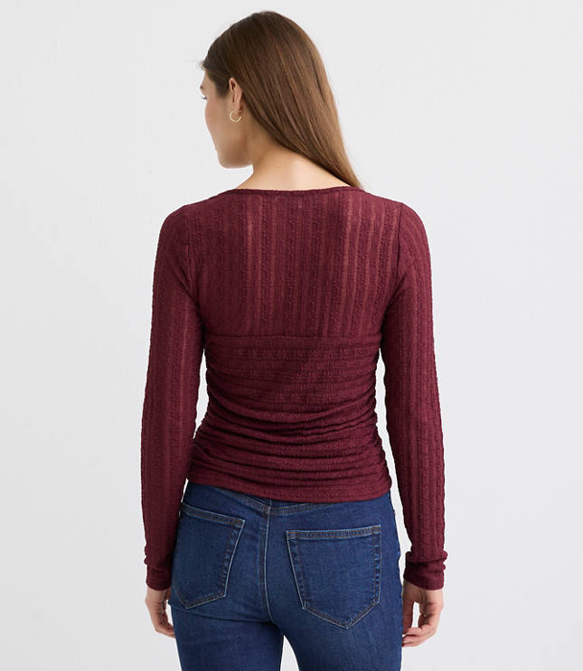 Lace Ruched Bodice Top