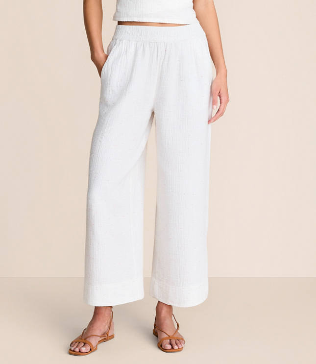 Lou & Grey Flecked Triple Cloth Wide Leg Crop Pants