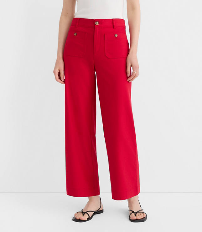 Palmer Wide Leg Crop Pants in Cotton Linen