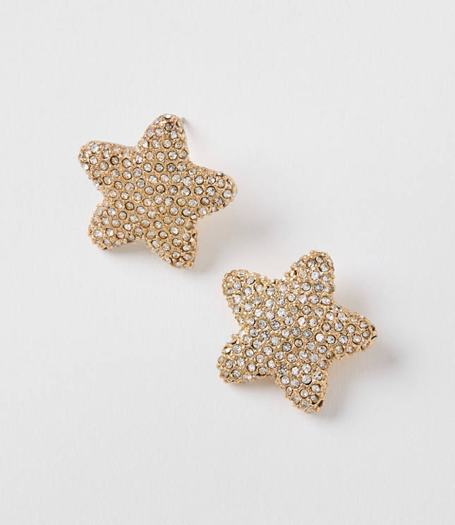 Sparkle Puffy Star Stud Earrings