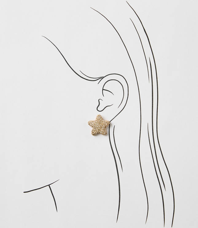 Sparkle Puffy Star Stud Earrings