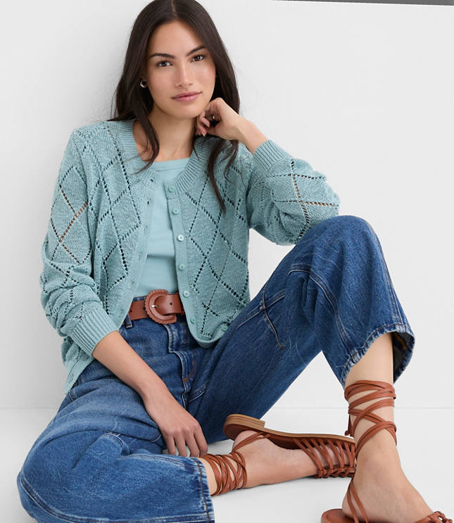 Diamond Pointelle Cardigan