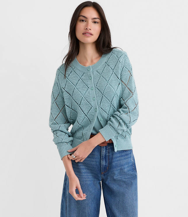 Diamond Pointelle Cardigan