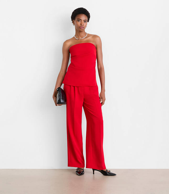 Petite LOFT Versa Crepe Drape Bustier