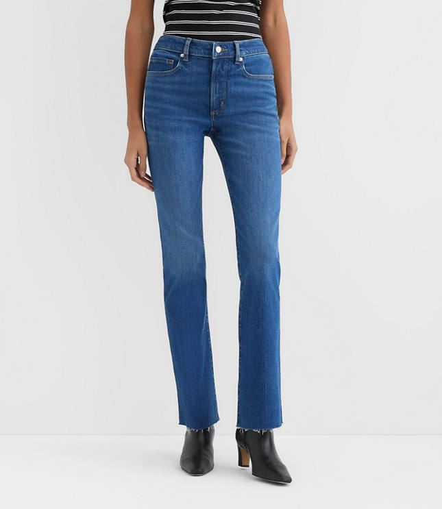 Rivete Petite Curvy Mid Rise Boot Jeans in Vintage Dark Wash