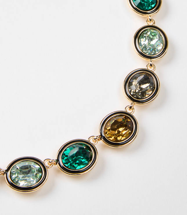 Sparkle Enamel Pull Tie Statement Necklace
