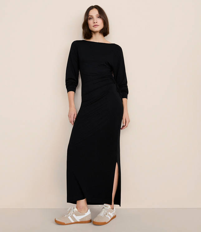 Lou & Grey Brushed Jersey Cinched Maxi Dress