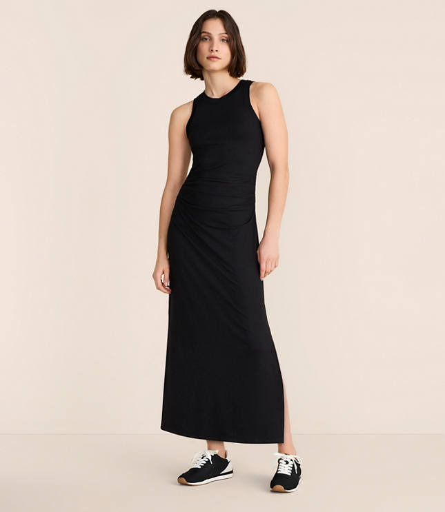 Lou & Grey Brushedsoft Ruched Tank Midi Dress